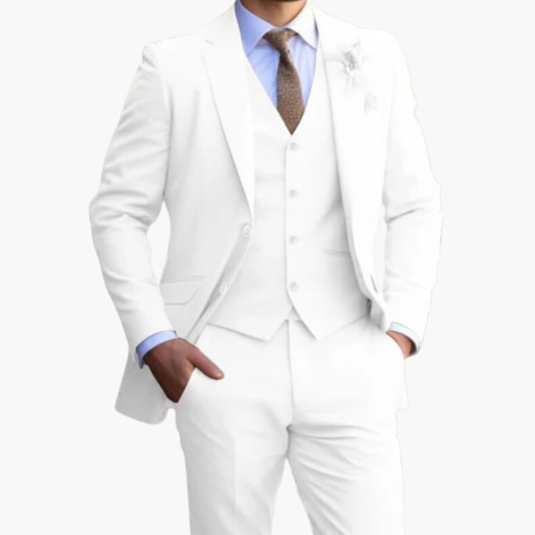 Garnitur trzyczęściowy slim fit, wąsko skrojone spodnie