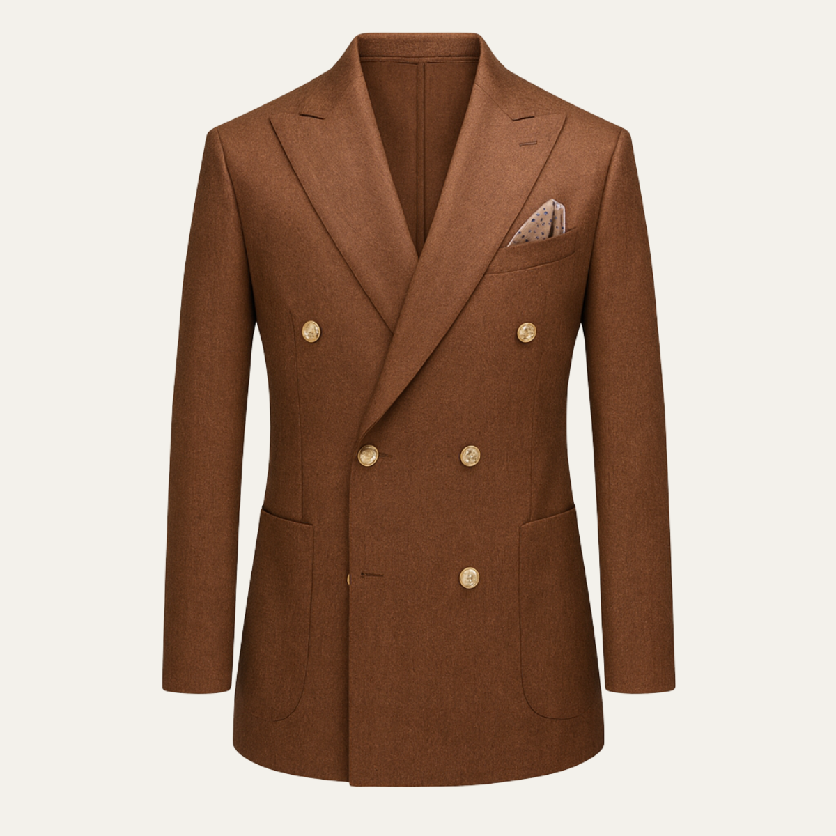 Garnitur dwurzędowy dwuczęściowy w brązie, slim fit