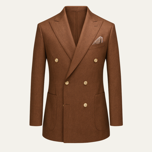 Garnitur dwurzędowy dwuczęściowy w brązie, slim fit