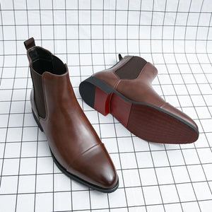Sztyblety skórzane Savile Row, opływowa forma