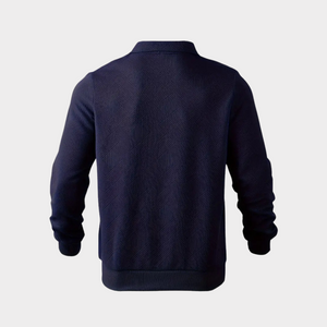 Sweter ze stójką i krótkim zamkiem, wzór romb