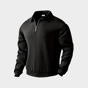 Sweter ze stójką i krótkim zamkiem, wzór romb