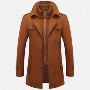 Płaszcz z tweedu w kroju slim fit, brytyjska klasyka