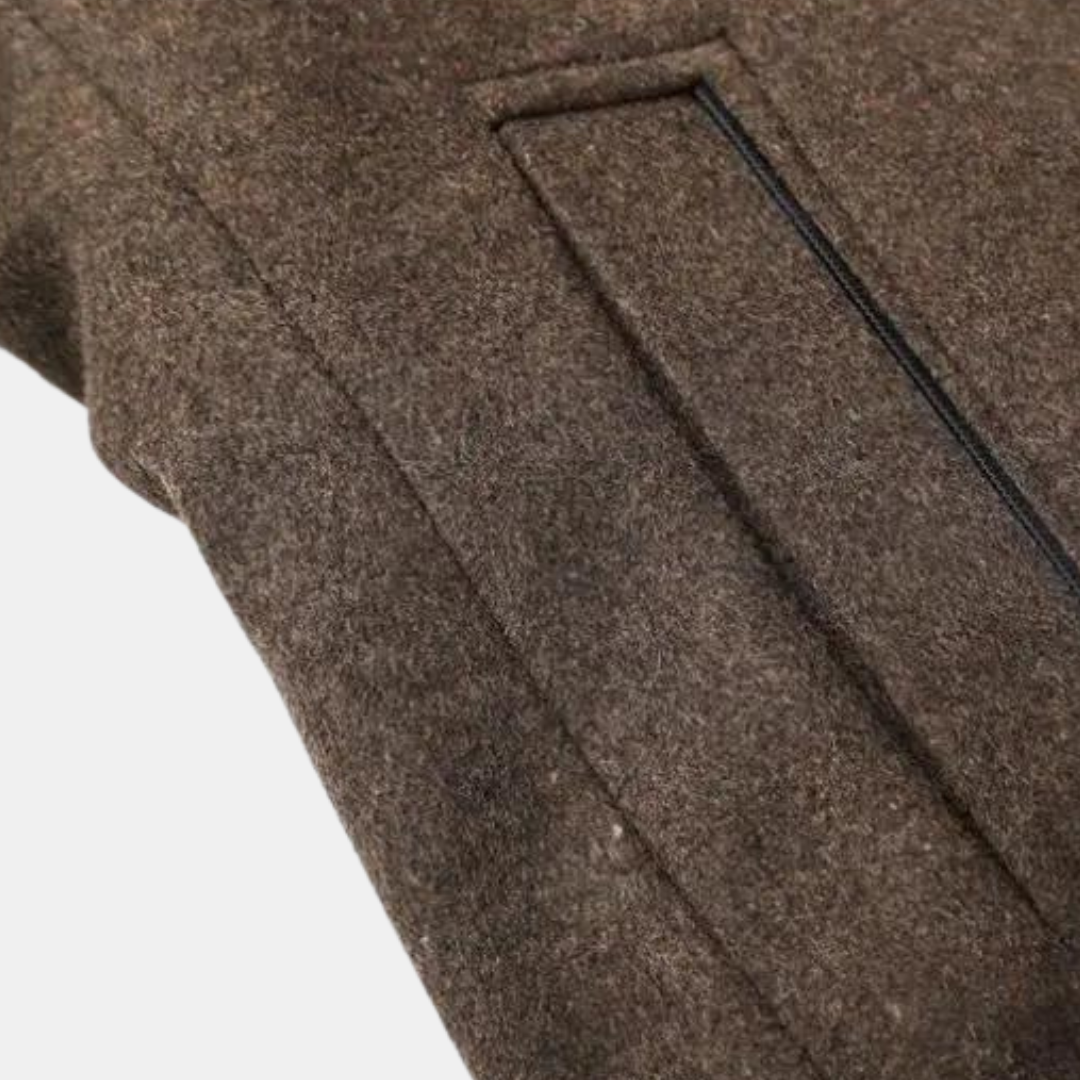 Wełniany płaszcz Hampus ze stójką, klasyczny design
