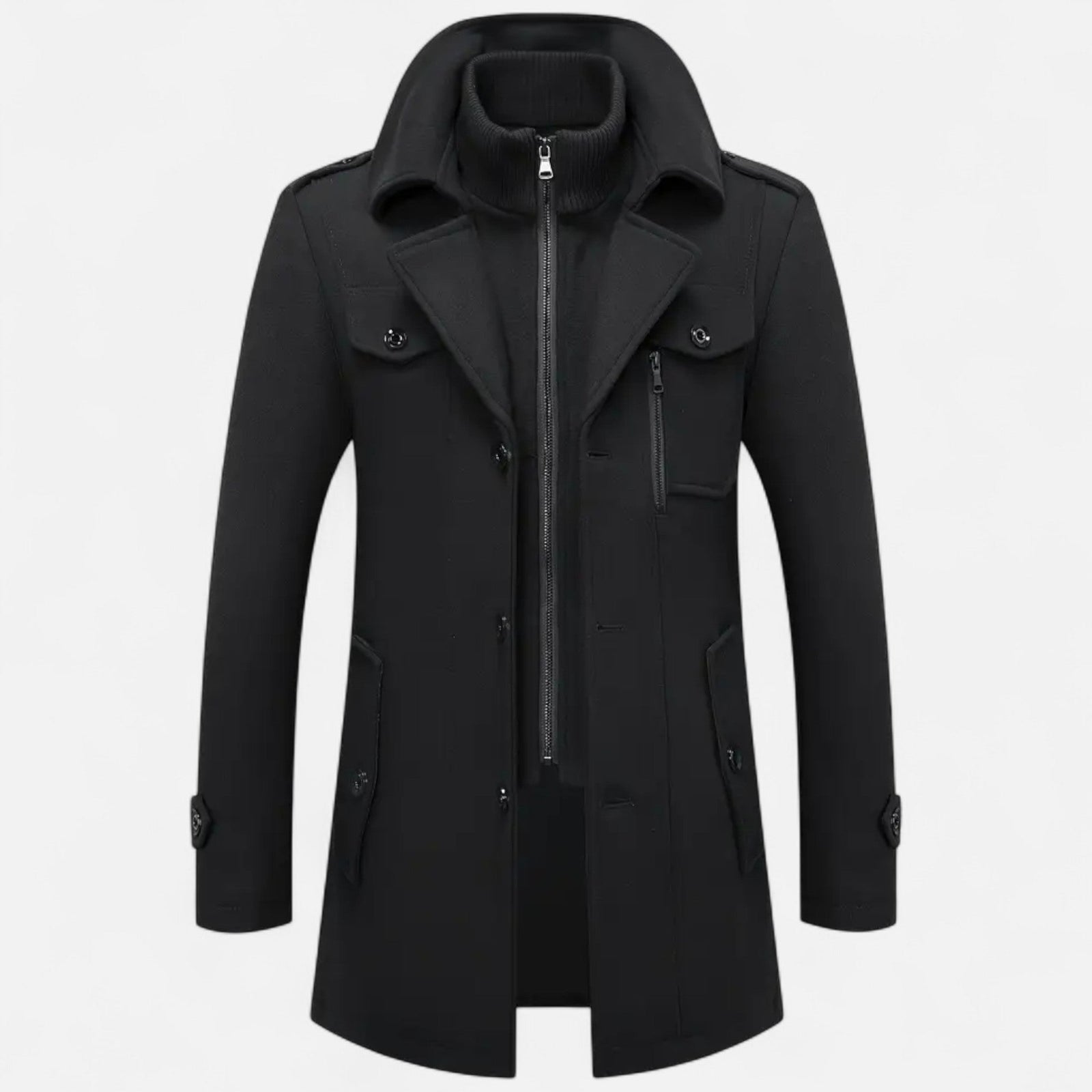Płaszcz z tweedu w kroju slim fit, brytyjska klasyka