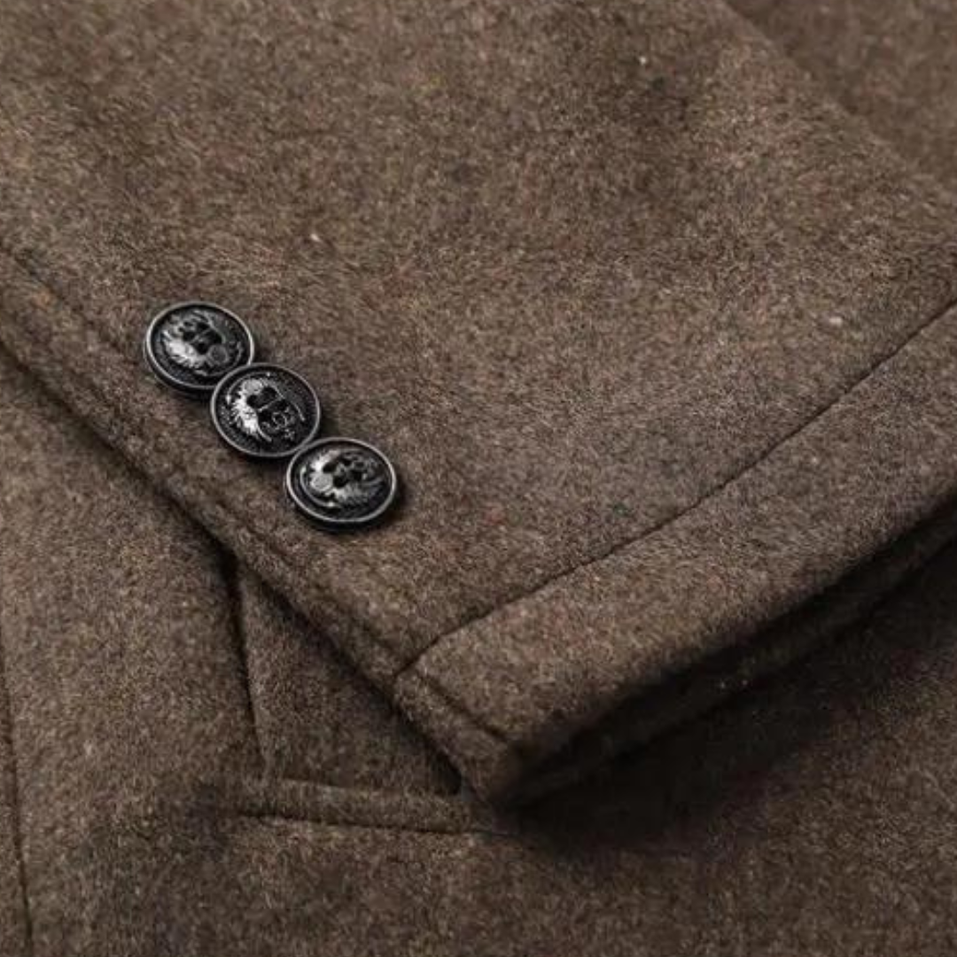 Wełniany płaszcz Hampus ze stójką, klasyczny design