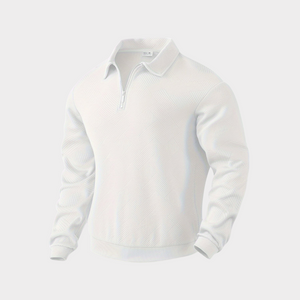 Sweter ze stójką i krótkim zamkiem, wzór romb