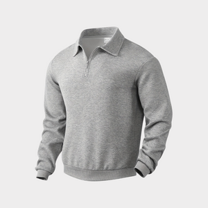 Sweter ze stójką i krótkim zamkiem, wzór romb
