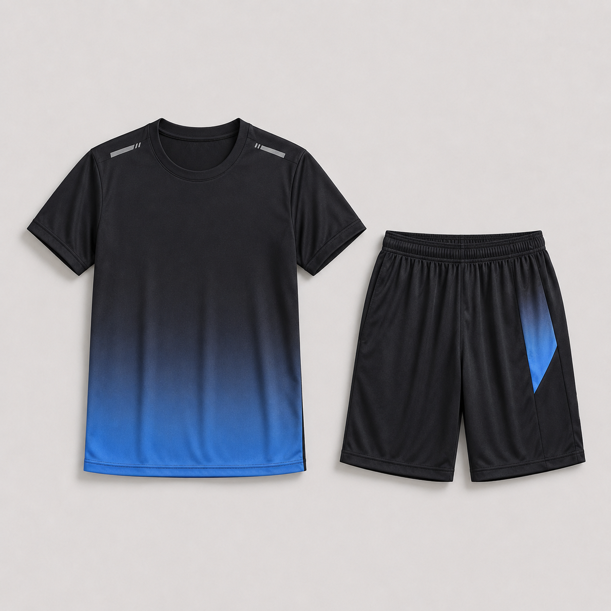 Komplet sportowy: T-shirt i szorty z gradientem