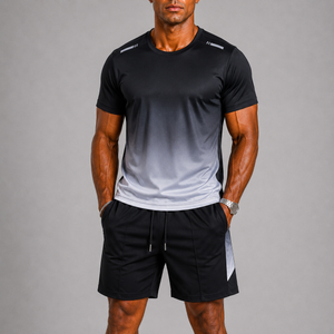 Komplet sportowy: T-shirt i szorty z gradientem