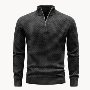 Sweter Hugo z zamkiem i splotem plastra miodu