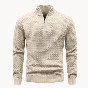 Sweter Hugo z zamkiem i splotem plastra miodu