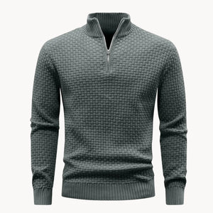 Sweter Hugo z zamkiem i splotem plastra miodu
