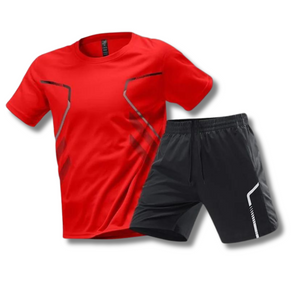 Komplet sportowy: T-shirt i szorty, materiał funkcyjny