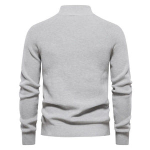 Sweter Hugo z krótkim zamkiem i stójką, prążkowana dzianina