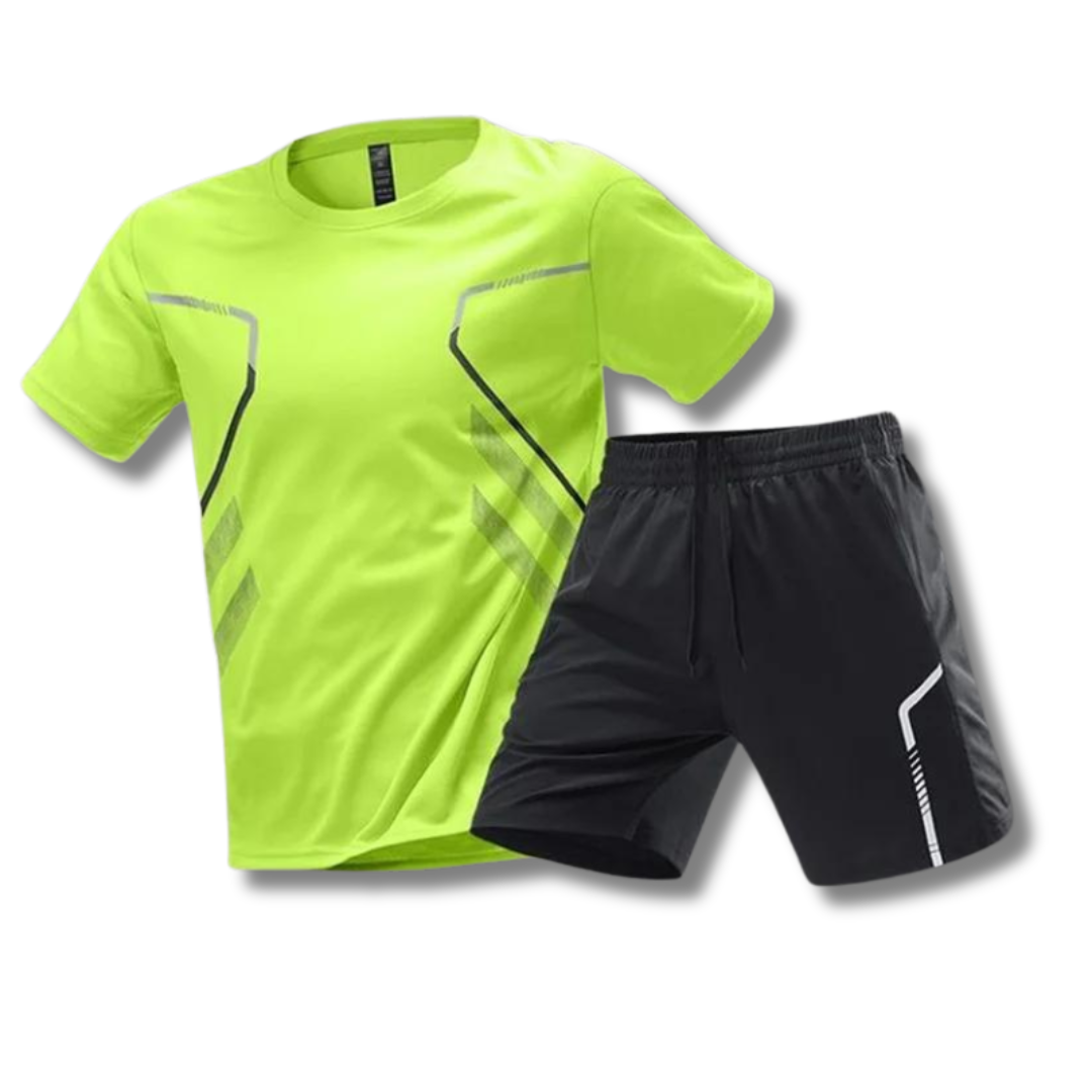 Komplet sportowy: T-shirt i szorty, materiał funkcyjny