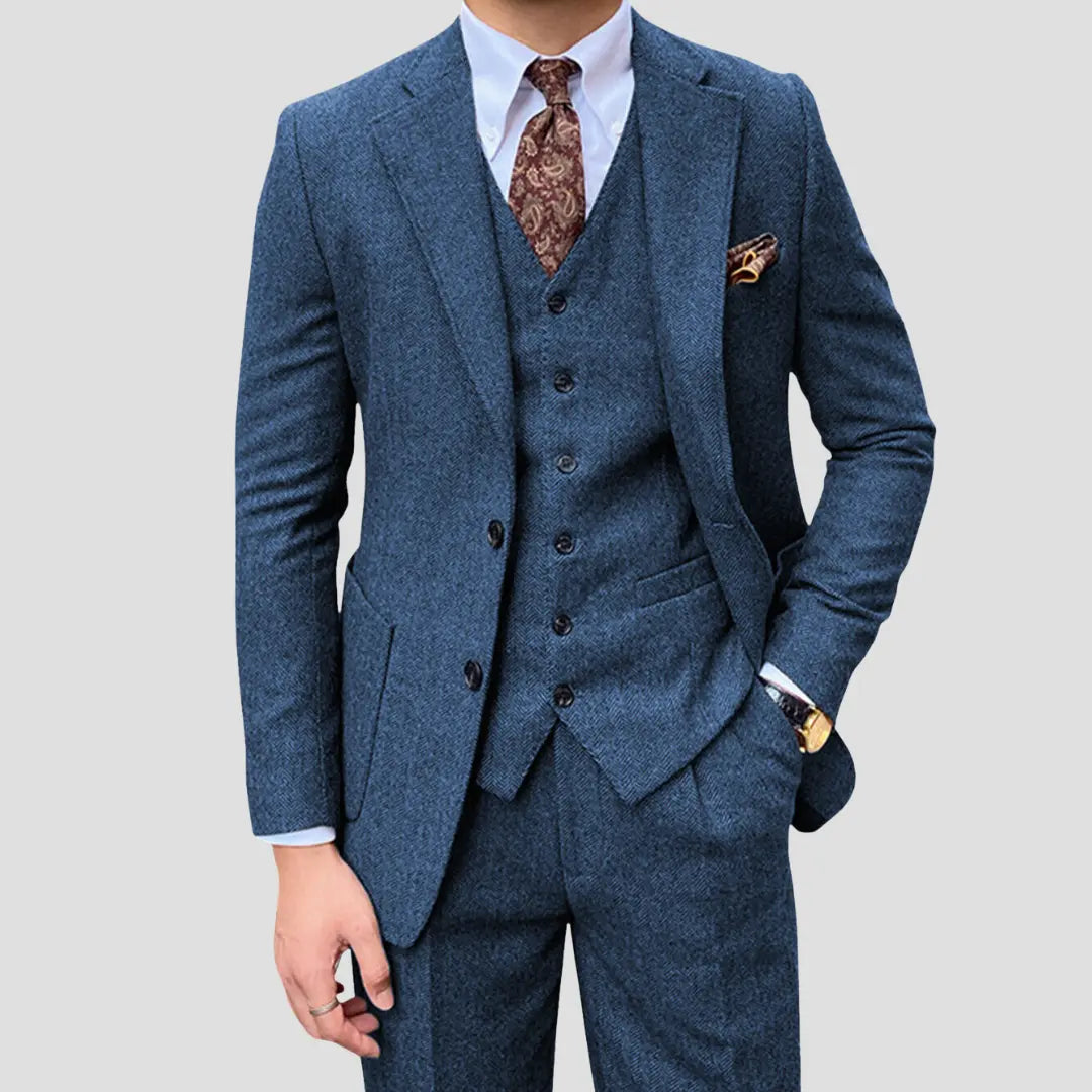Garnitur trzyczęściowy slim fit z dopasowaną kamizelką