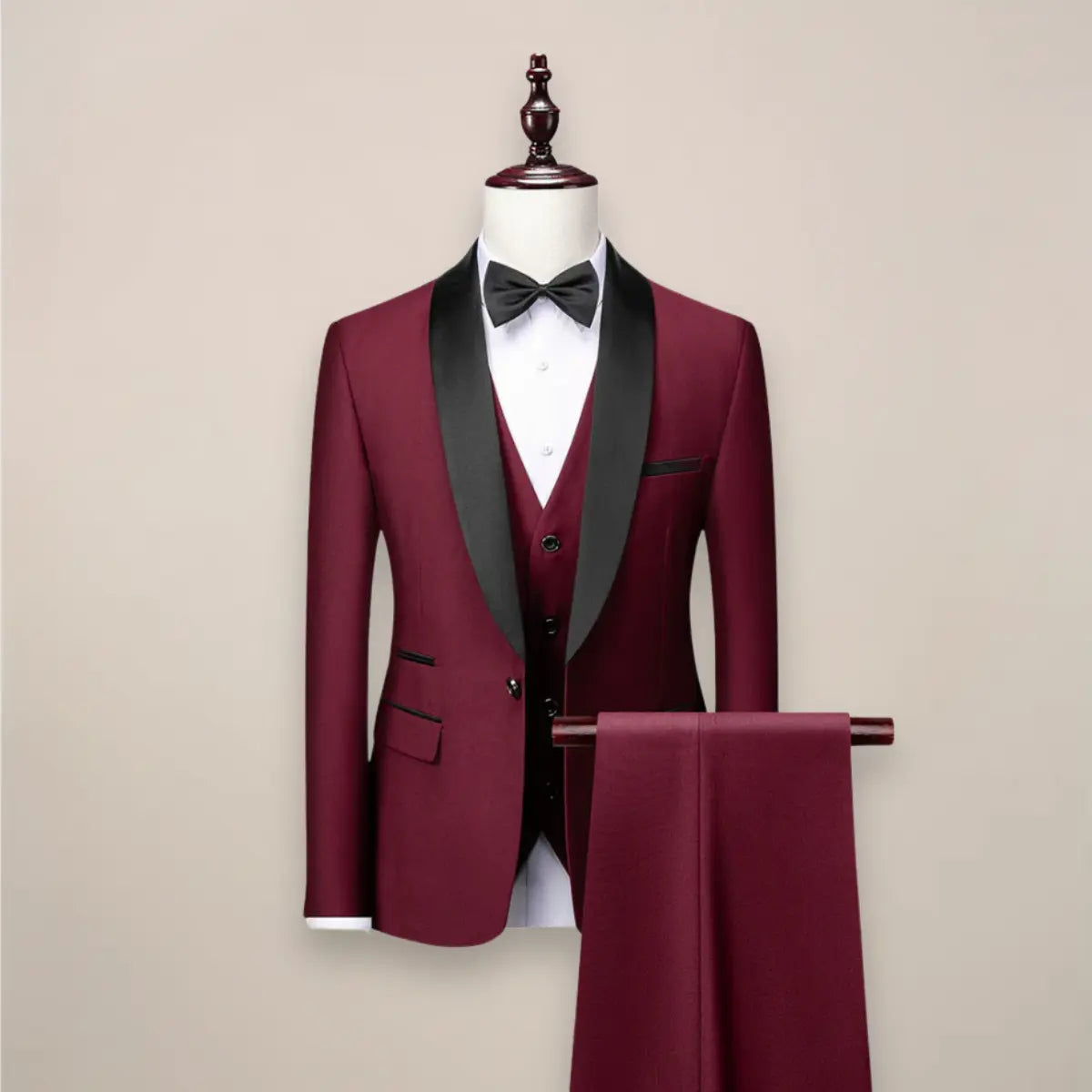 Smoking trzyczęściowy slim fit na uroczyste okazje