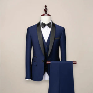 Smoking trzyczęściowy slim fit na uroczyste okazje