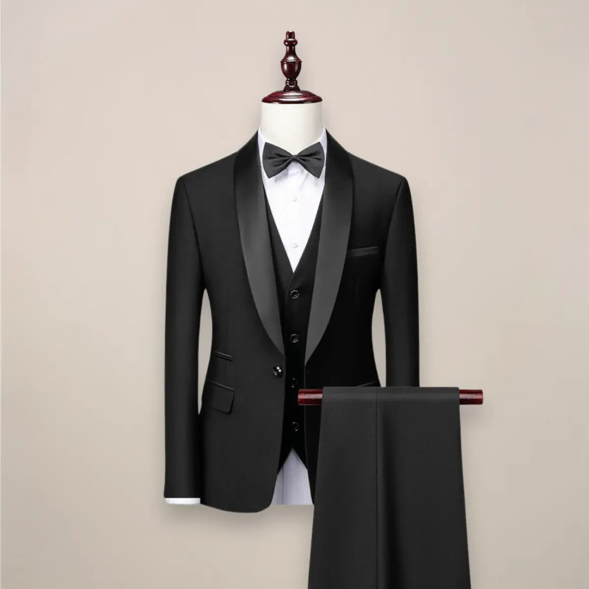 Smoking trzyczęściowy slim fit na uroczyste okazje