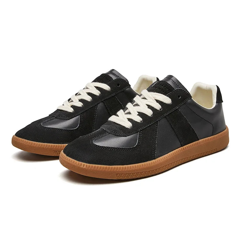 Sneakersy niskie w stylu retro, panelowa konstrukcja