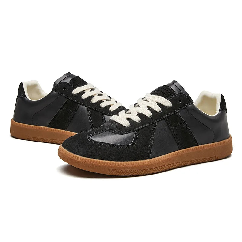 Sneakersy niskie w stylu retro, panelowa konstrukcja