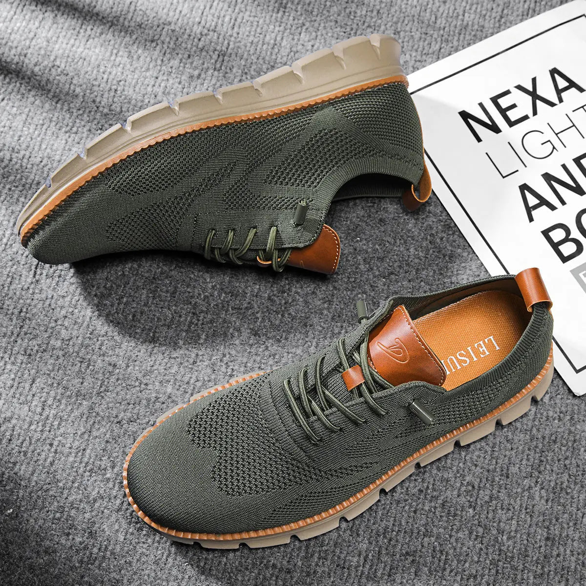 Sneakersy z oddychającej dzianiny, mocna amortyzacja