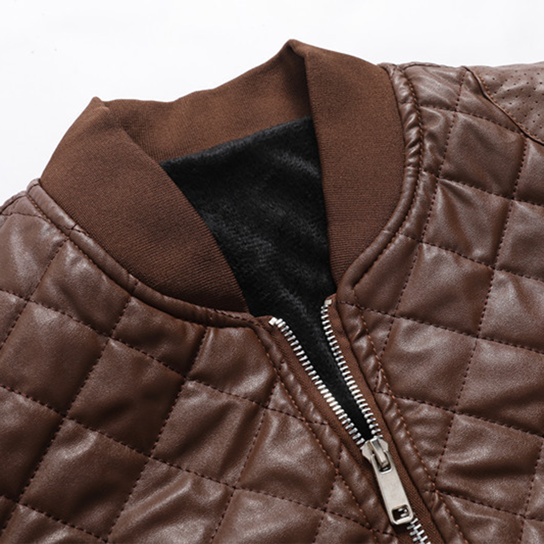 Skórzana kurtka slim fit, nowoczesna klasyka