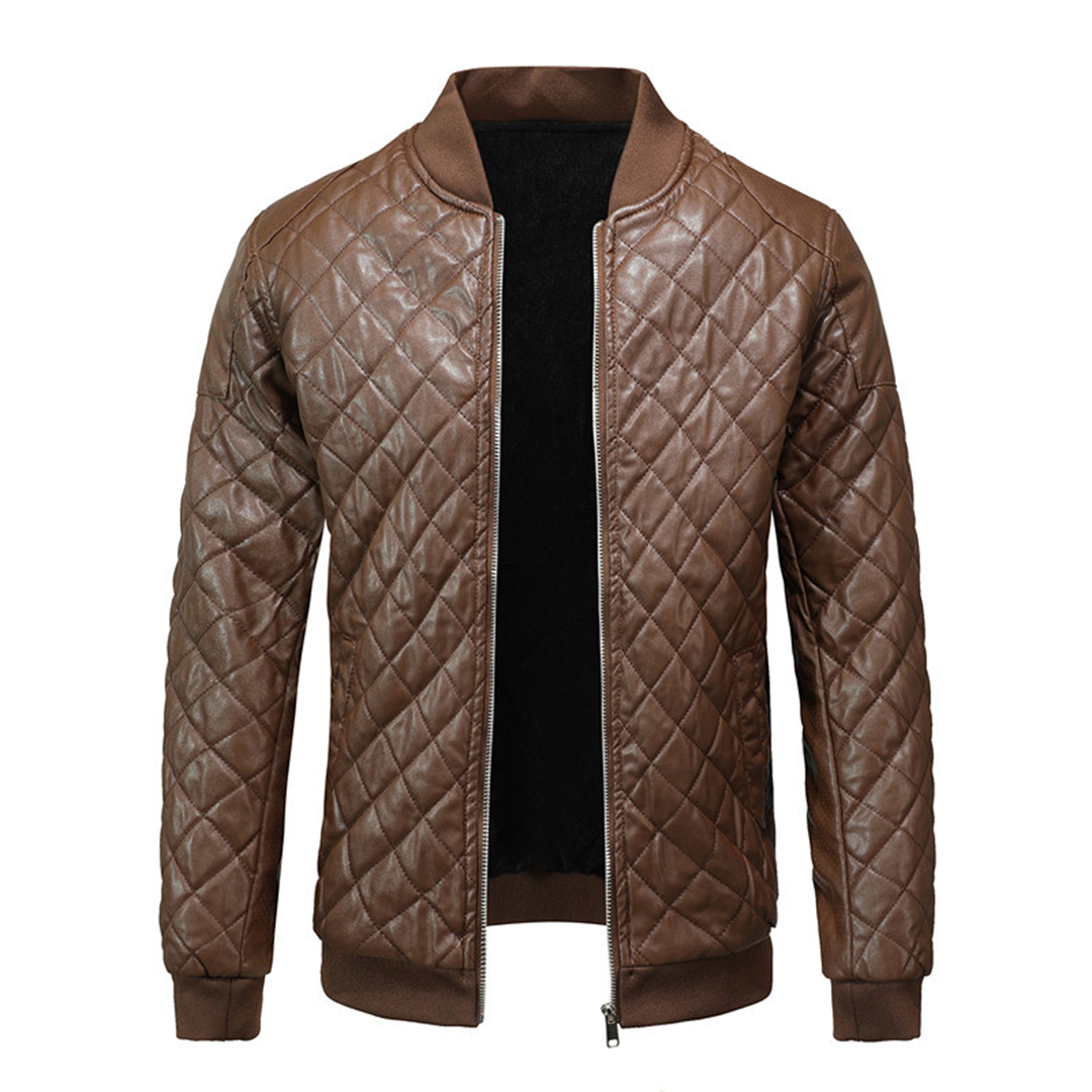 Skórzana kurtka slim fit, nowoczesna klasyka