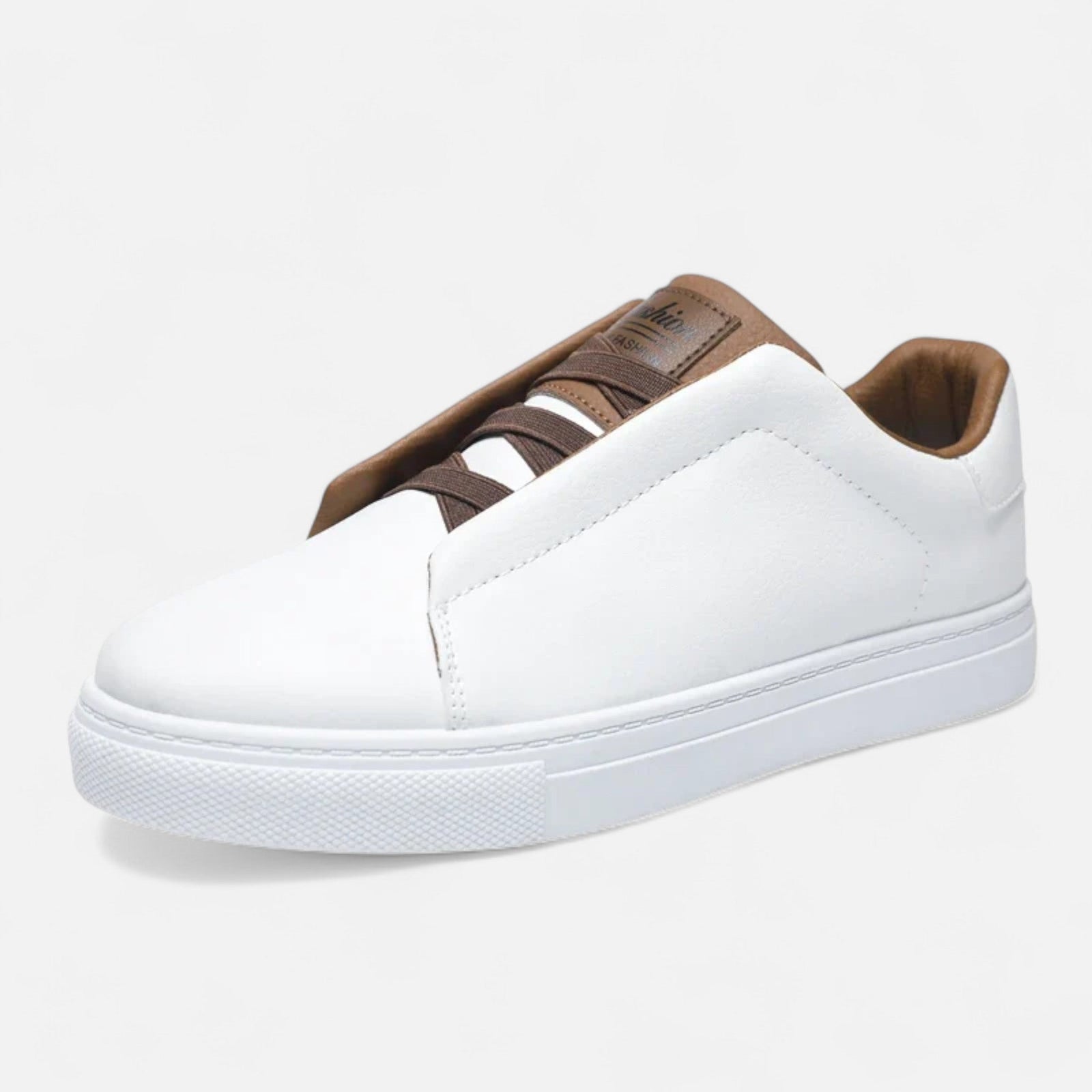Sneakersy wsuwane ze skóry, czysta cholewka