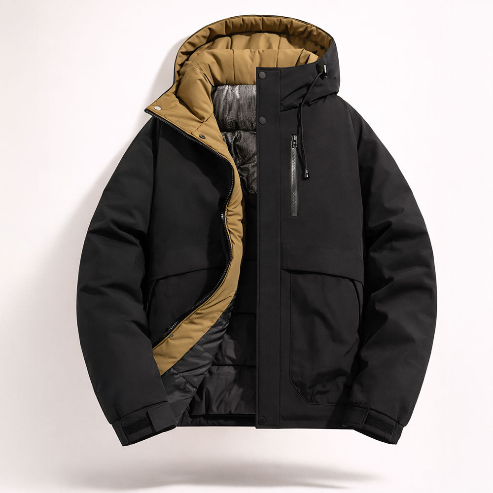 Kurtka zimowa z ocieplanej bawełny, wiatroszczelna