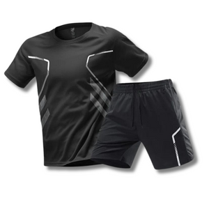 Komplet sportowy: T-shirt i szorty, materiał funkcyjny