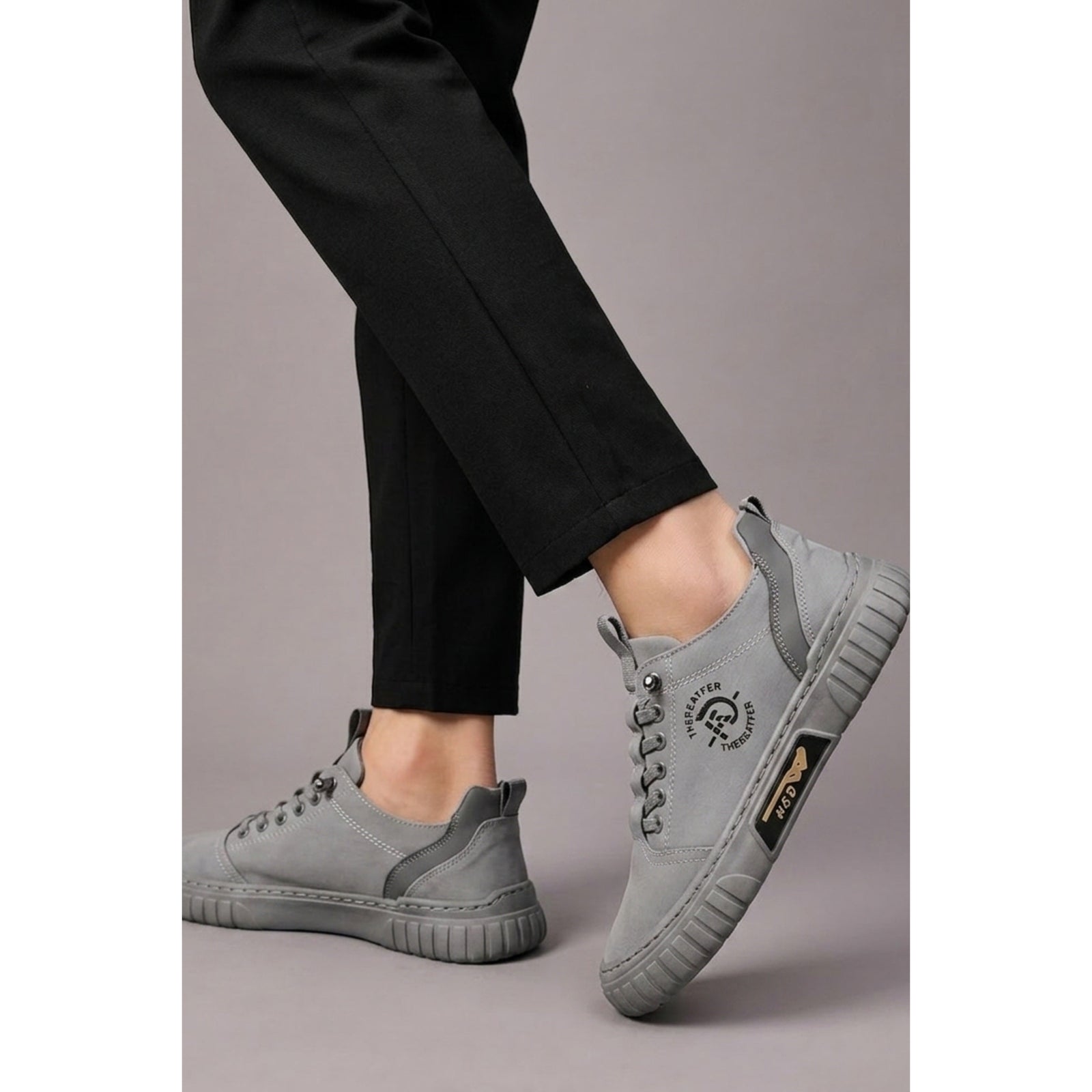 Sneakersy codzienne, czysty profil i stonowany styl