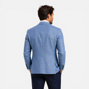 Lniana marynarka slim fit na lato, elegancja bez formalności