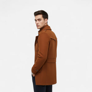 Płaszcz z tweedu w kroju slim fit, brytyjska klasyka