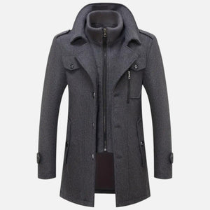 Płaszcz z tweedu w kroju slim fit, brytyjska klasyka