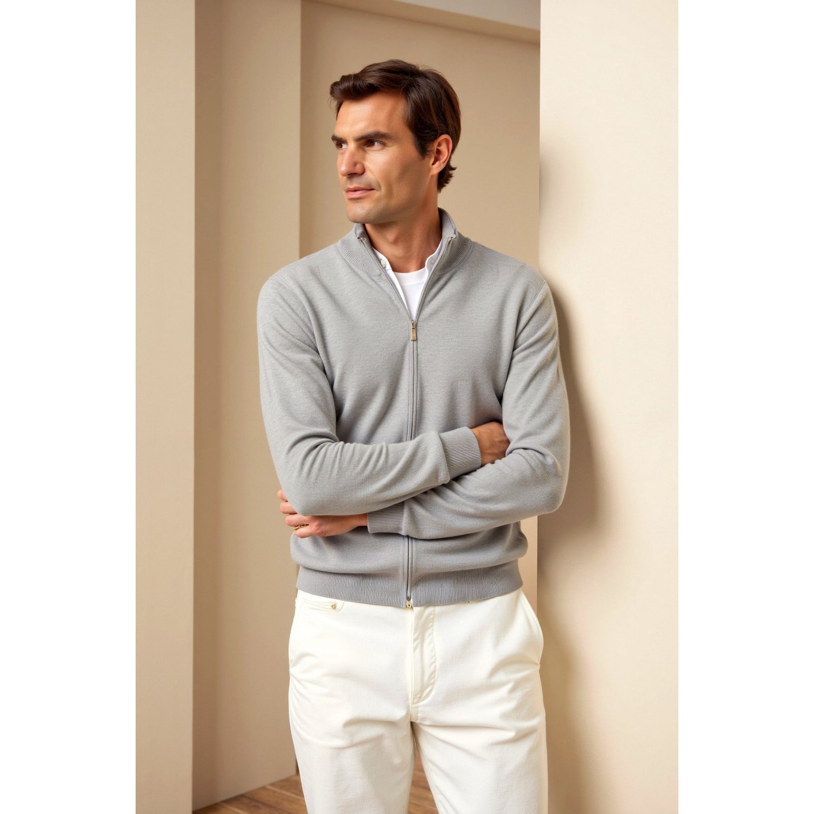 Kardigan Sandr o kroju slim fit, mieszanka bawełny