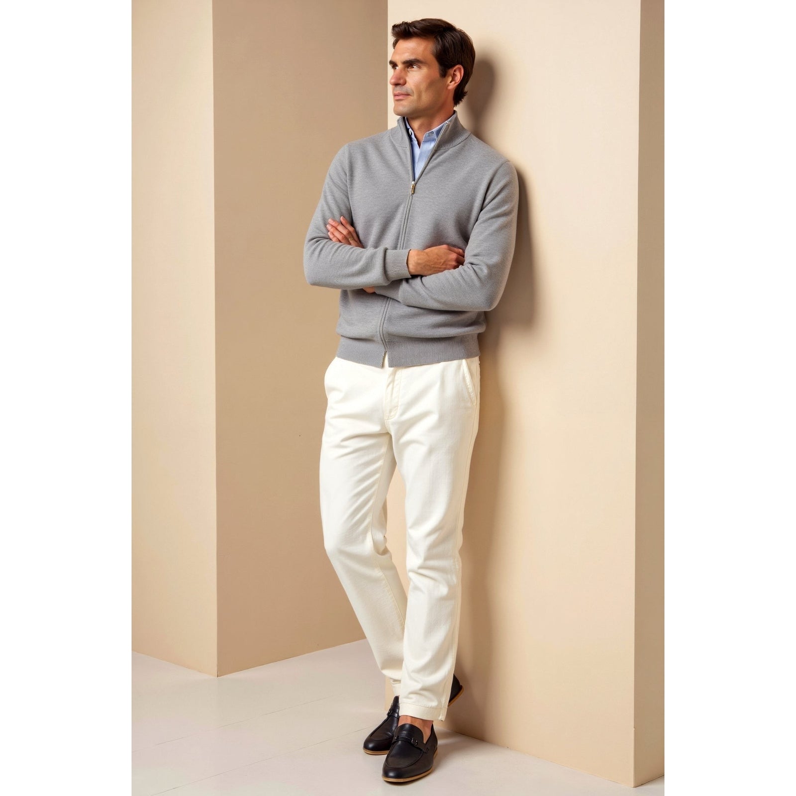 Kardigan Sandr o kroju slim fit, mieszanka bawełny