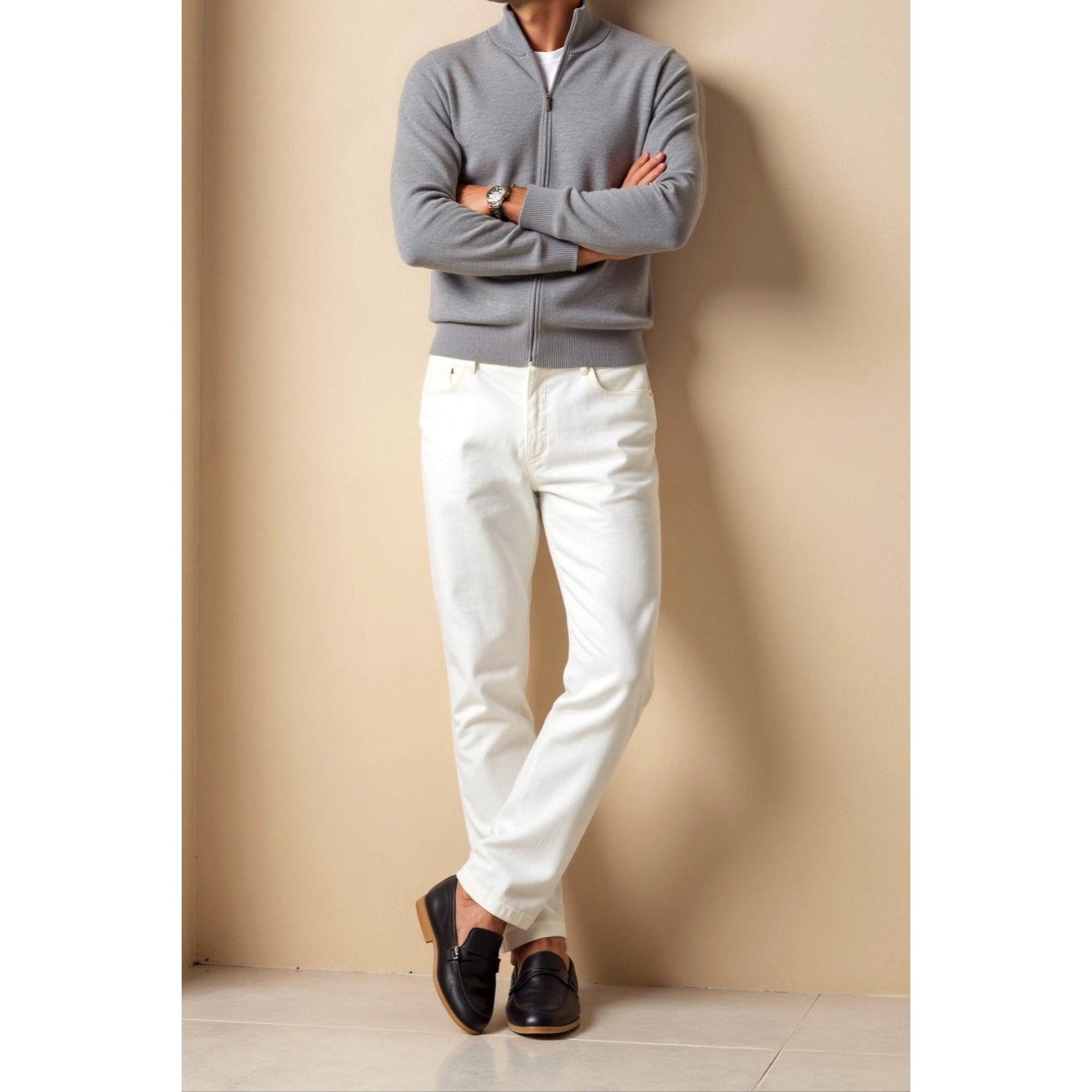 Kardigan Sandr o kroju slim fit, mieszanka bawełny