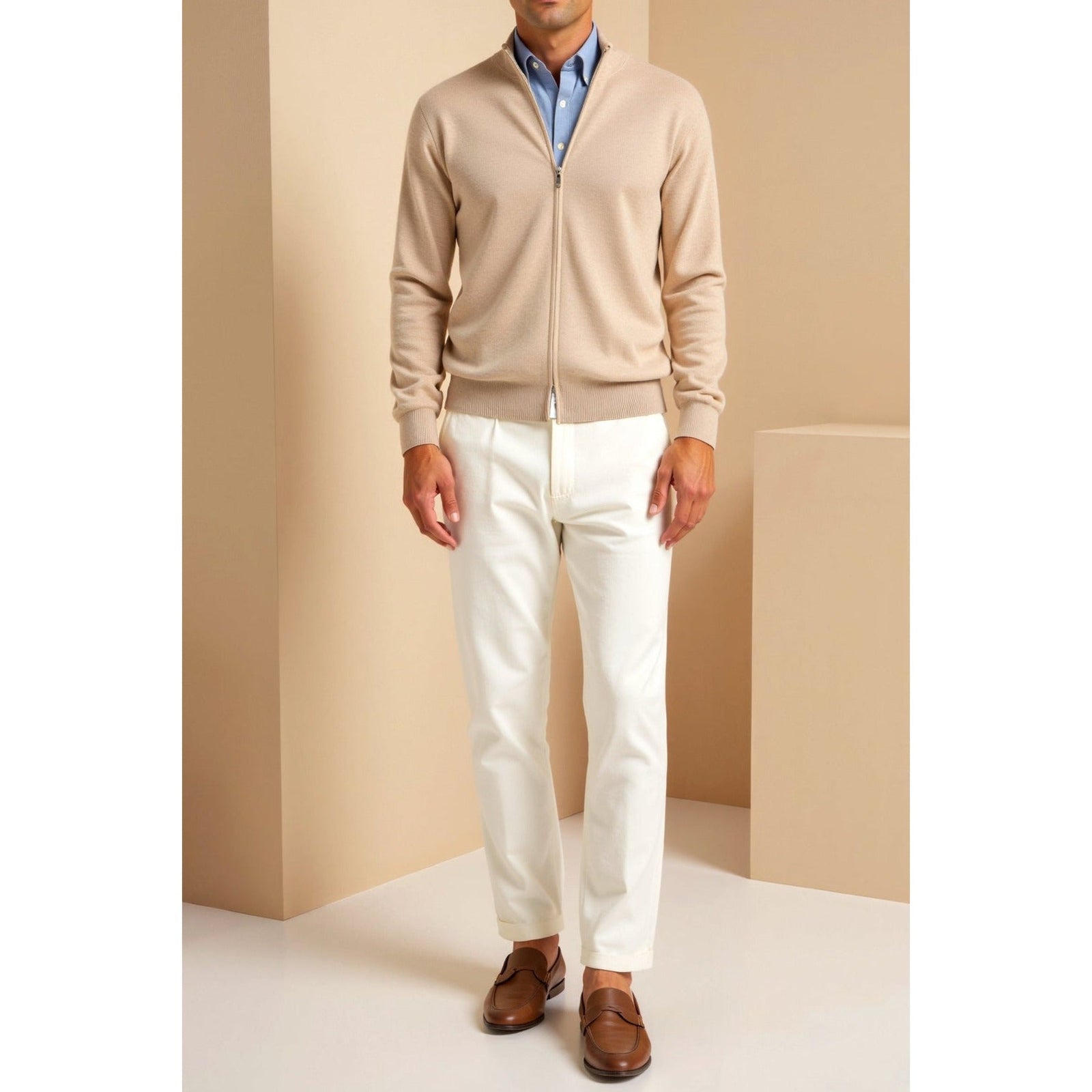 Kardigan Sandr o kroju slim fit, mieszanka bawełny