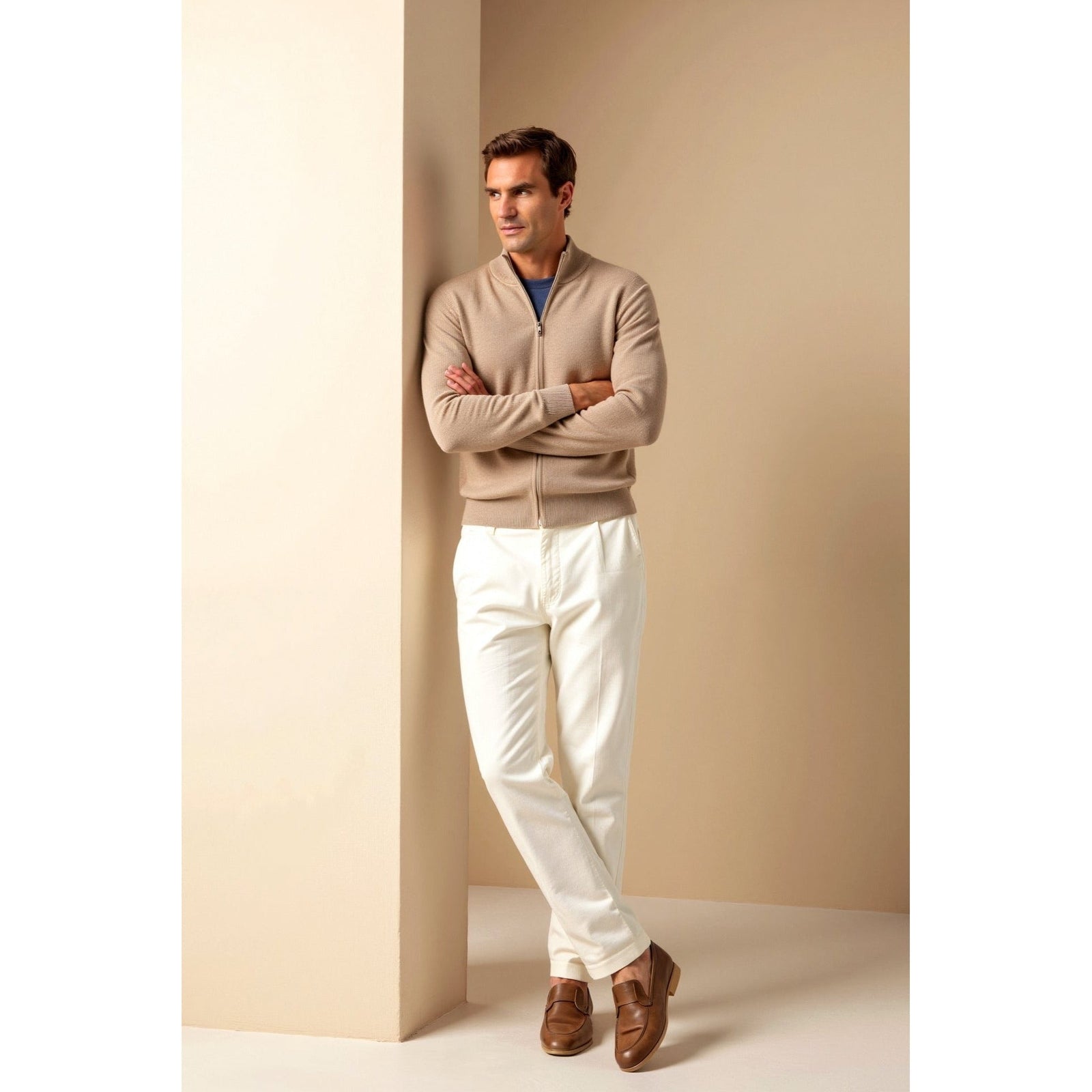 Kardigan Sandr o kroju slim fit, mieszanka bawełny