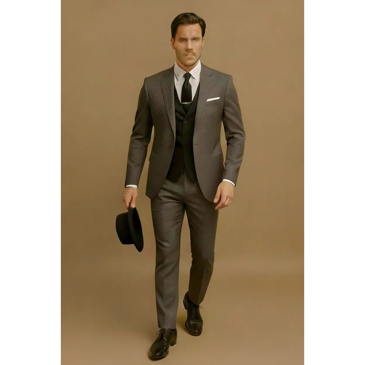 Garnitur trzyczęściowy slim fit, czysta sylwetka