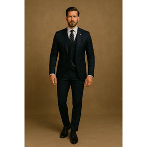 Garnitur trzyczęściowy slim fit, czysta sylwetka