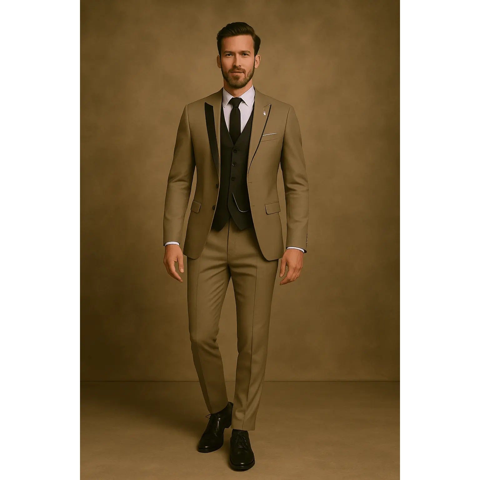 Garnitur trzyczęściowy slim fit, czysta sylwetka