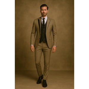 Garnitur trzyczęściowy slim fit, czysta sylwetka