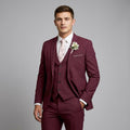 Garnitur trzyczęściowy slim fit z mieszanki wełny