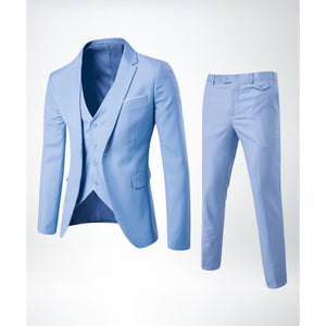 Garnitur trzyczęściowy slim fit z mieszanki wełny