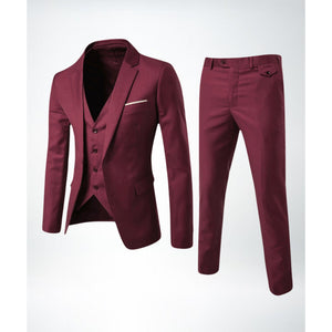 Garnitur trzyczęściowy slim fit z mieszanki wełny
