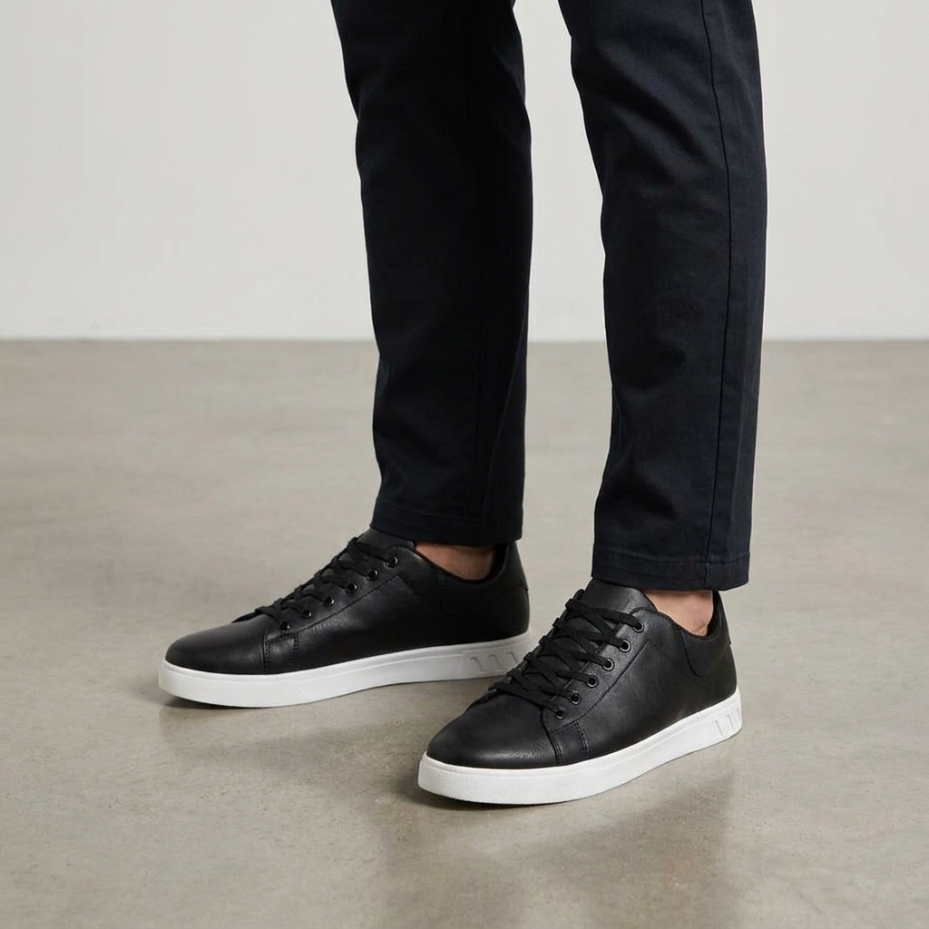 Sneakersy niskie sznurowane, zaokrąglony nosek