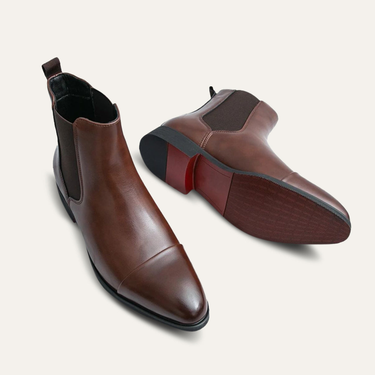 Sztyblety skórzane Savile Row, opływowa forma